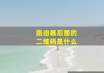 路由器后面的二维码是什么