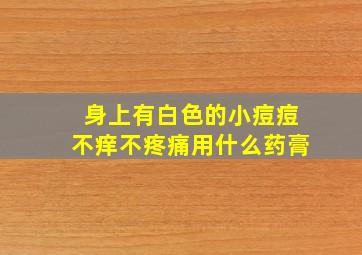 身上有白色的小痘痘不痒不疼痛用什么药膏