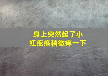 身上突然起了小红疙瘩稍微痒一下