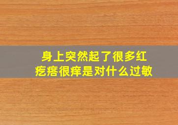 身上突然起了很多红疙瘩很痒是对什么过敏