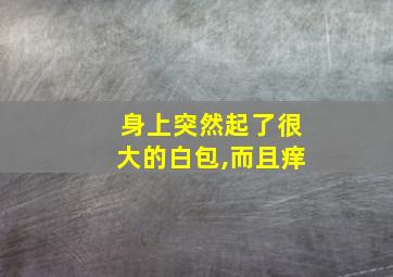 身上突然起了很大的白包,而且痒