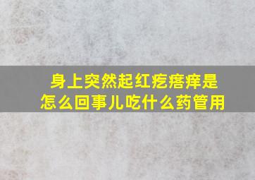 身上突然起红疙瘩痒是怎么回事儿吃什么药管用