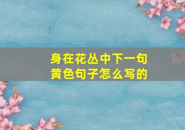 身在花丛中下一句黄色句子怎么写的