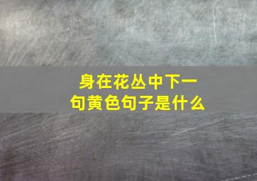 身在花丛中下一句黄色句子是什么