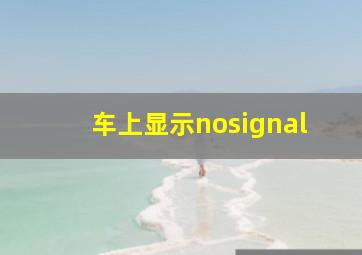 车上显示nosignal