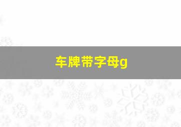 车牌带字母g