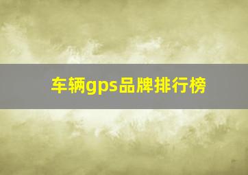 车辆gps品牌排行榜