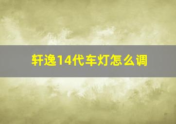 轩逸14代车灯怎么调