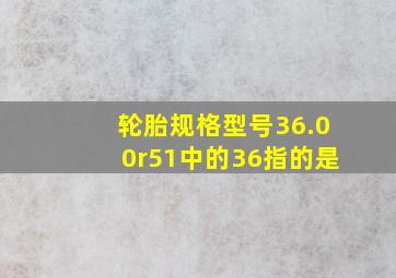 轮胎规格型号36.00r51中的36指的是