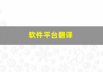 软件平台翻译