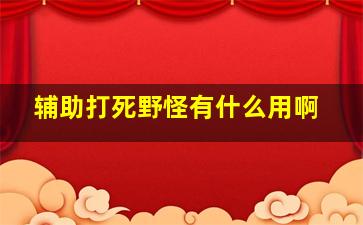 辅助打死野怪有什么用啊