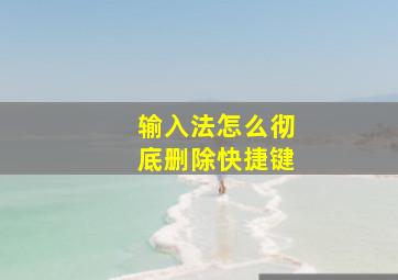 输入法怎么彻底删除快捷键