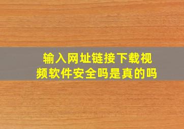 输入网址链接下载视频软件安全吗是真的吗