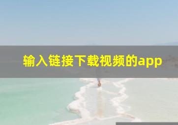 输入链接下载视频的app