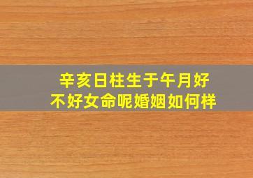 辛亥日柱生于午月好不好女命呢婚姻如何样