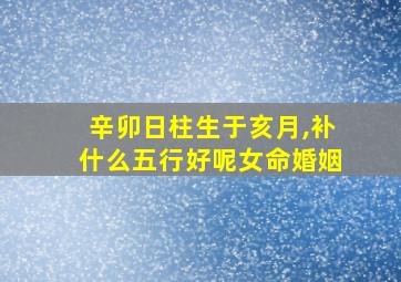 辛卯日柱生于亥月,补什么五行好呢女命婚姻