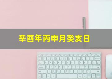 辛酉年丙申月癸亥日