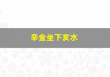 辛金坐下亥水