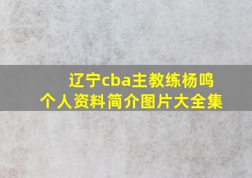 辽宁cba主教练杨鸣个人资料简介图片大全集