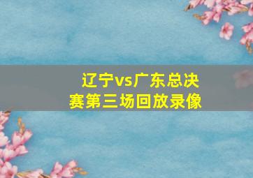 辽宁vs广东总决赛第三场回放录像