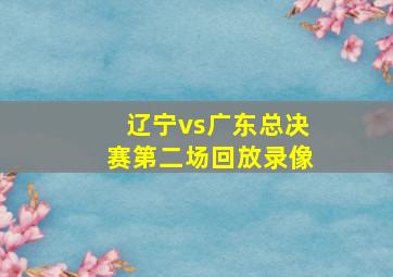 辽宁vs广东总决赛第二场回放录像