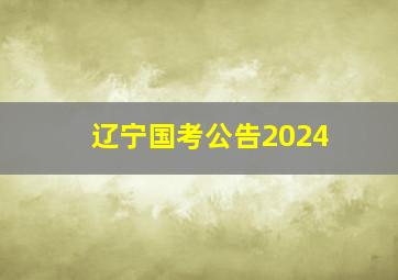 辽宁国考公告2024