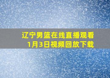 辽宁男篮在线直播观看1月3日视频回放下载