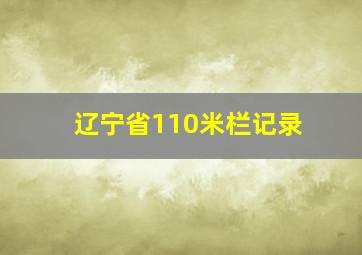 辽宁省110米栏记录