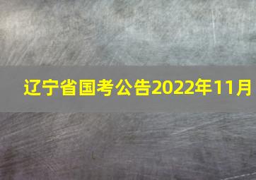 辽宁省国考公告2022年11月