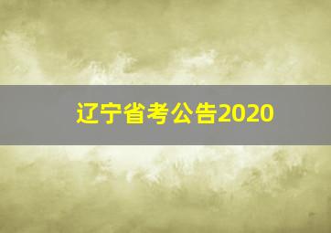 辽宁省考公告2020