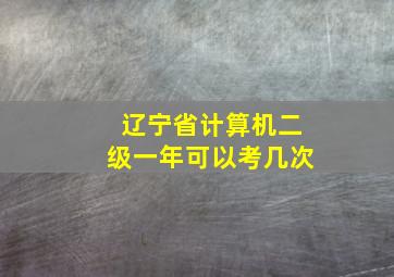 辽宁省计算机二级一年可以考几次