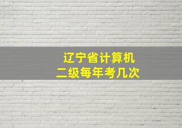 辽宁省计算机二级每年考几次