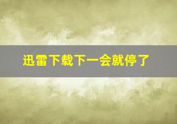 迅雷下载下一会就停了