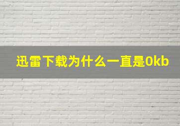 迅雷下载为什么一直是0kb