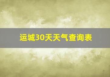 运城30天天气查询表