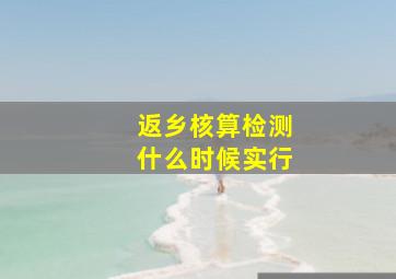 返乡核算检测什么时候实行