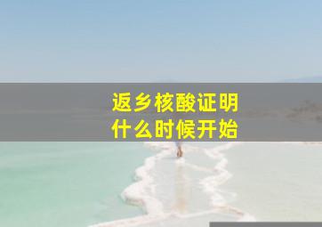 返乡核酸证明什么时候开始