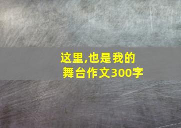 这里,也是我的舞台作文300字