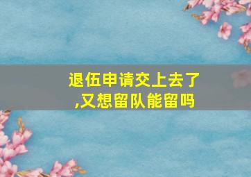 退伍申请交上去了,又想留队能留吗