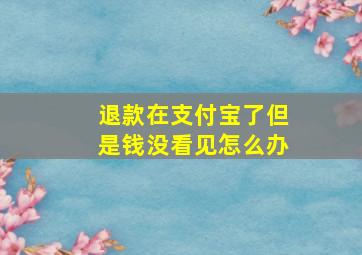 退款在支付宝了但是钱没看见怎么办