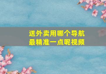 送外卖用哪个导航最精准一点呢视频