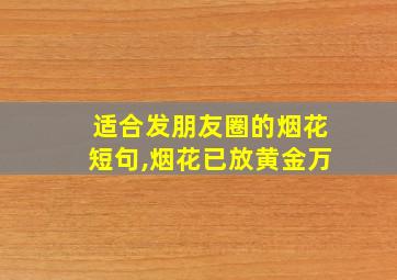 适合发朋友圈的烟花短句,烟花已放黄金万