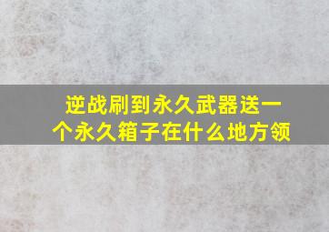 逆战刷到永久武器送一个永久箱子在什么地方领