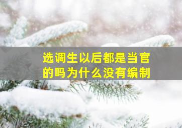 选调生以后都是当官的吗为什么没有编制