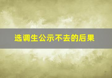 选调生公示不去的后果