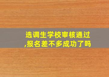 选调生学校审核通过,报名差不多成功了吗