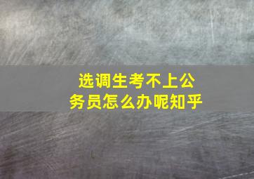 选调生考不上公务员怎么办呢知乎