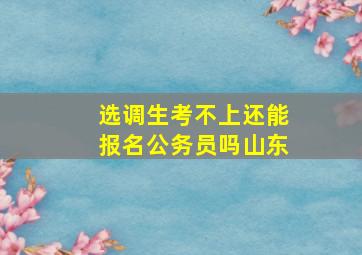 选调生考不上还能报名公务员吗山东