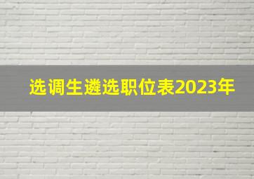 选调生遴选职位表2023年