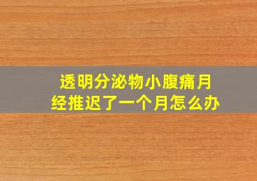 透明分泌物小腹痛月经推迟了一个月怎么办